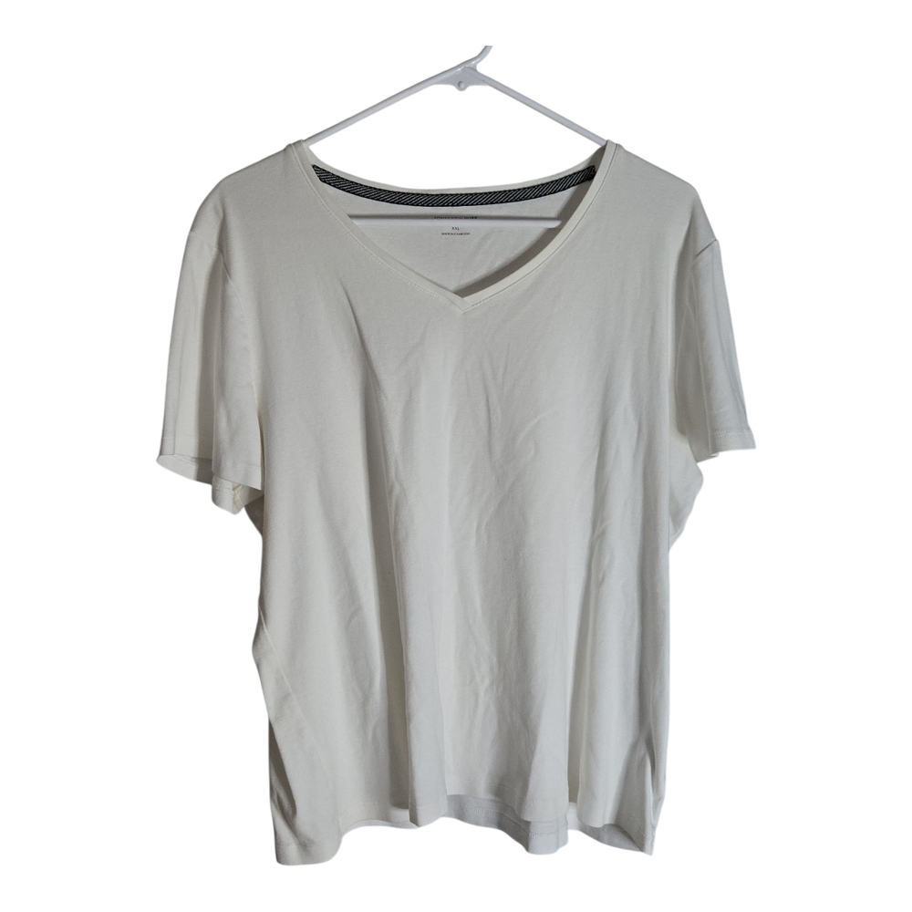 Jones New York White V-Neck T-Shirt